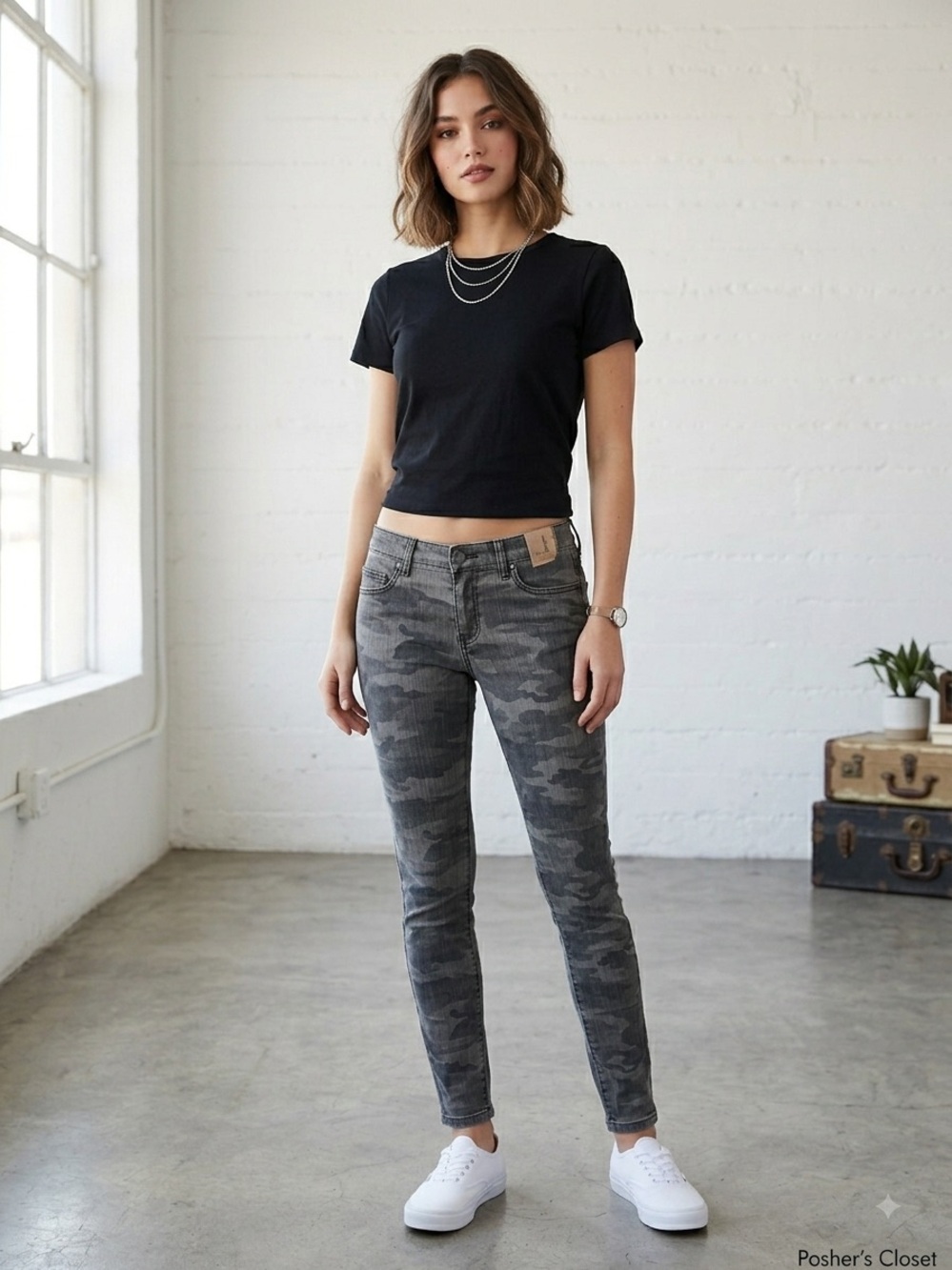 Carmar Gray Camo Ankle Jeans